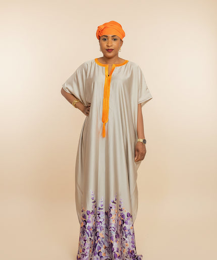 Robe en soie digitale - Orange