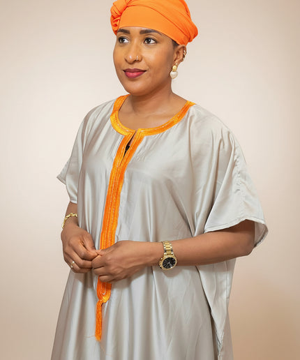 Robe en soie digitale - Orange