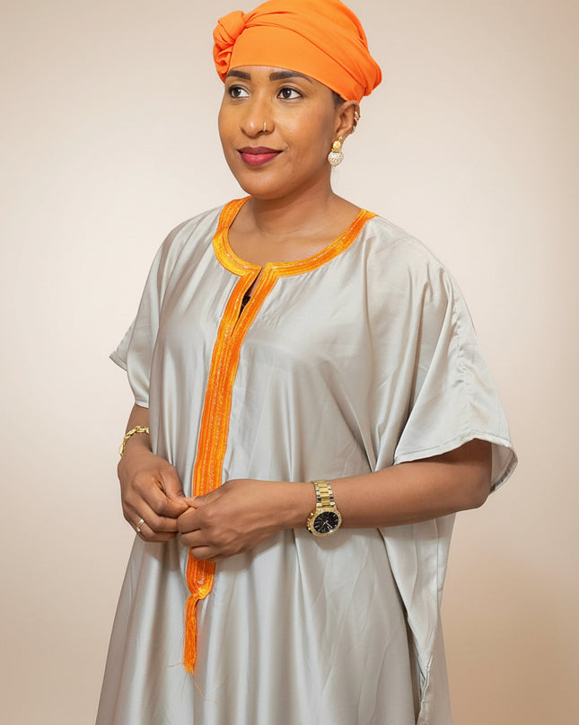 Robe en soie digitale - Orange