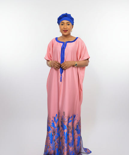 Robe en soie digitale - Bleu
