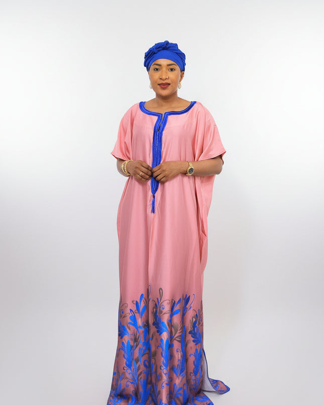 Robe en soie digitale - Bleu