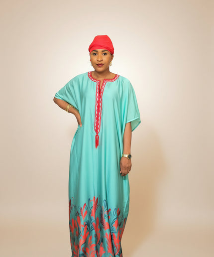 Robe en soie digitale - Rouge