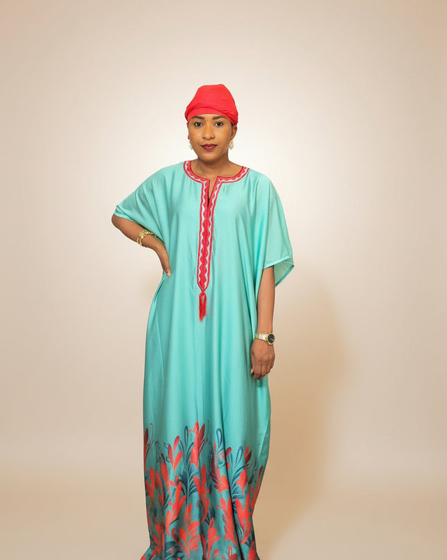 Robe en soie digitale - Rouge