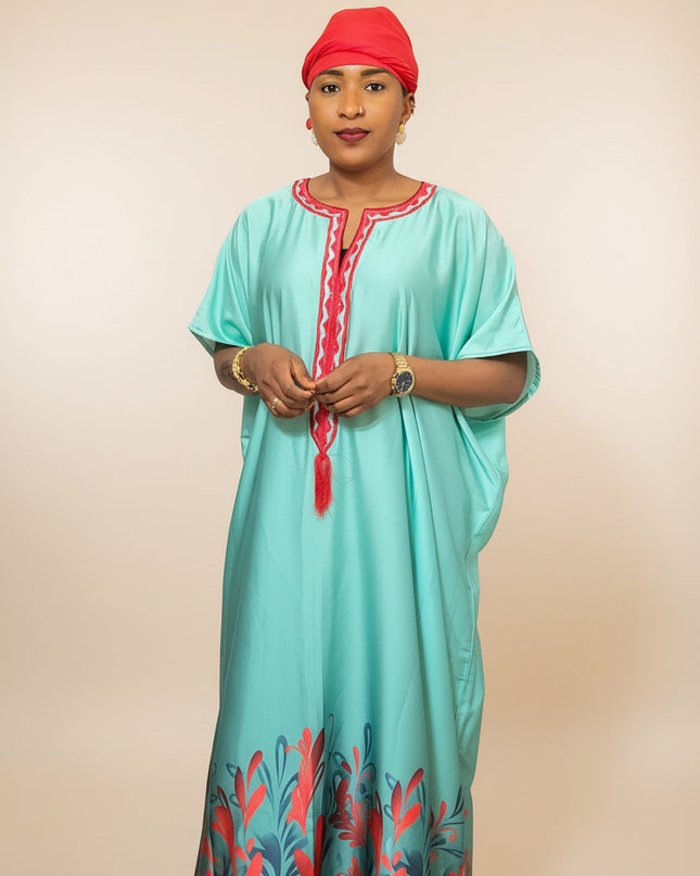 Robe en soie digitale - Rouge