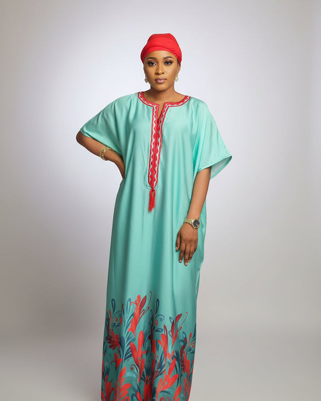 Robe en soie digitale - Rouge