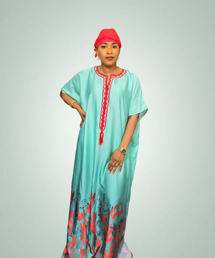 Robe en soie digitale - Rouge