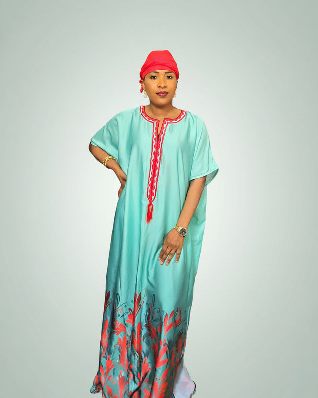 Robe en soie digitale - Rouge