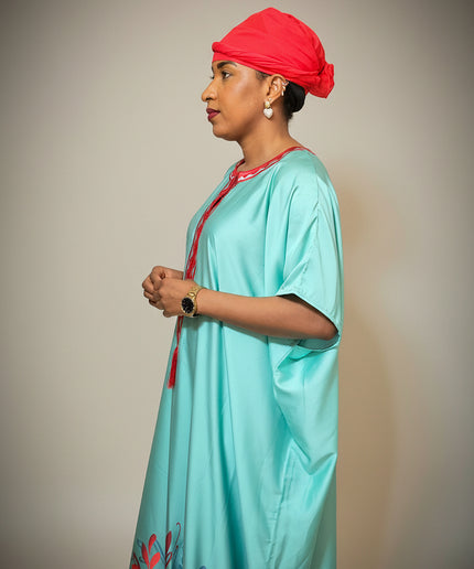 Robe en soie digitale - Rouge