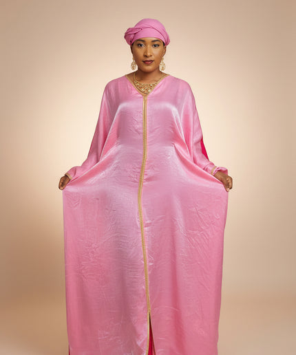 Abaya malika bicolore - Rose