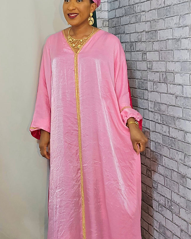Abaya malika bicolore - Rose