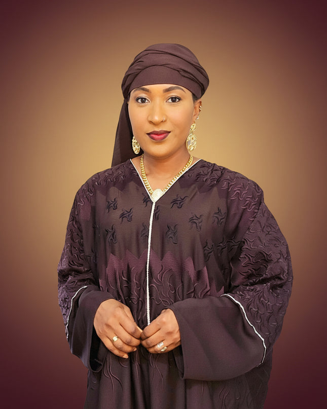 Abaya dubai selza brodée - Marron