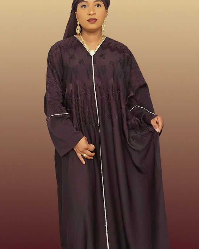 Abaya dubai selza brodée - Marron
