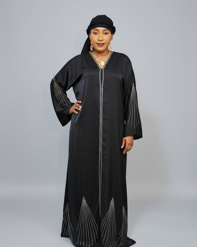 Abaya Naima Ouverte - Noir