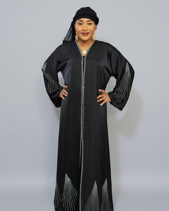 Abaya Naima Ouverte - Noir
