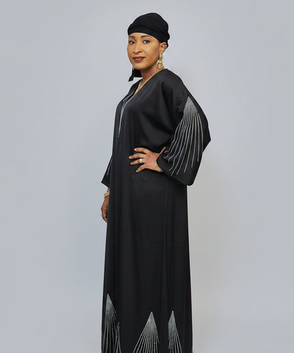 Abaya Naima Ouverte - Noir