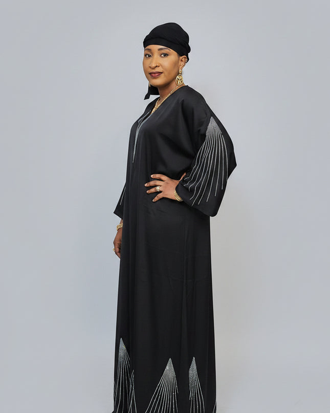 Abaya Naima Ouverte - Noir