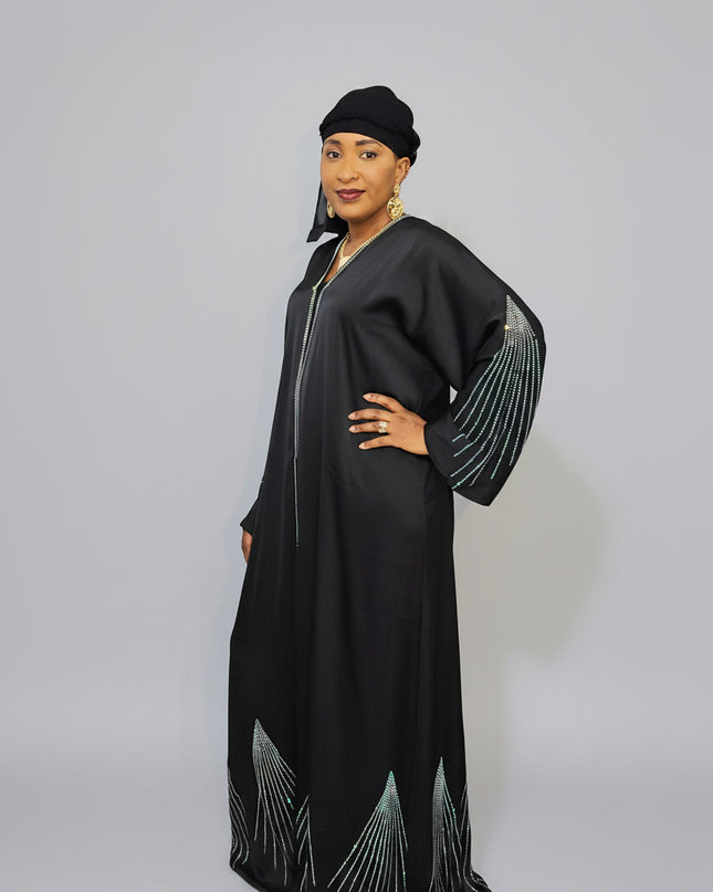 Abaya Naima Ouverte - Noir