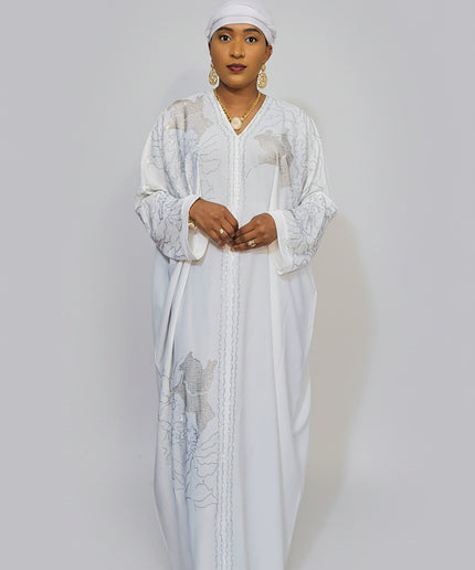 Abaya Fatou Strassée - Blanc
