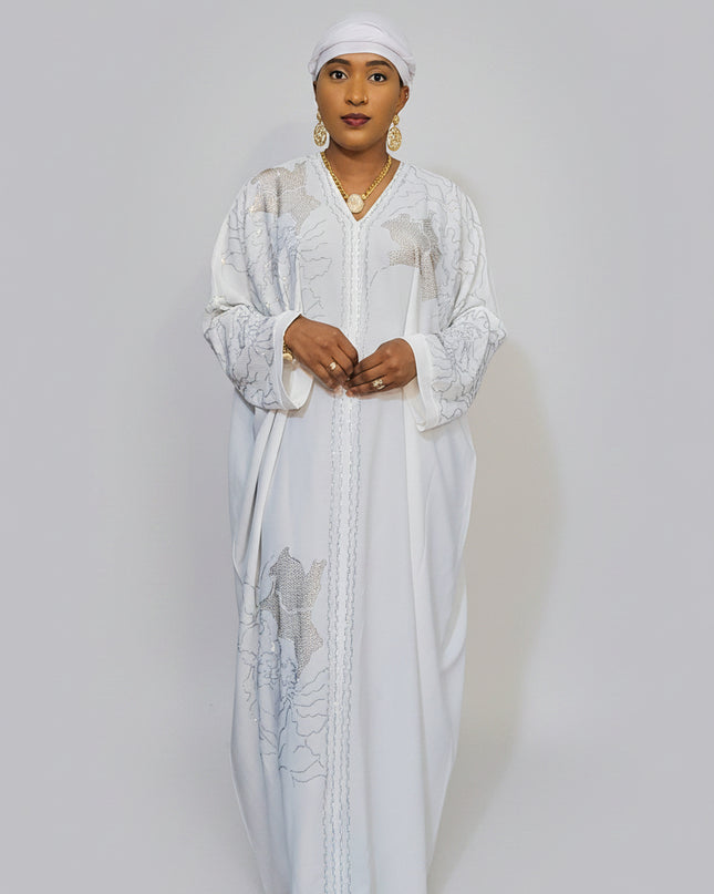 Abaya Fatou Strassée - Blanc