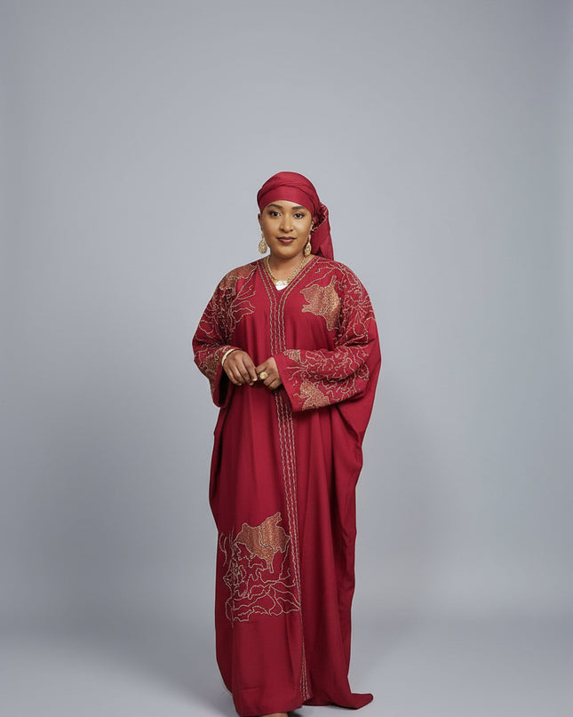 Abaya Fatou Strassée - Rouge