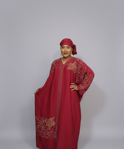 Abaya Fatou Strassée - Rouge