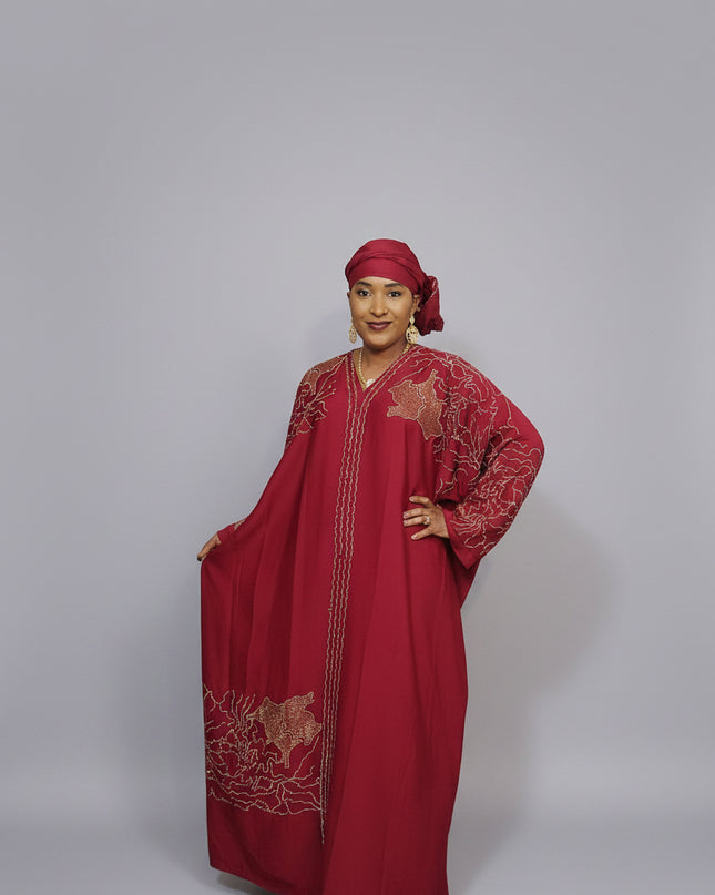 Abaya Fatou Strassée - Rouge