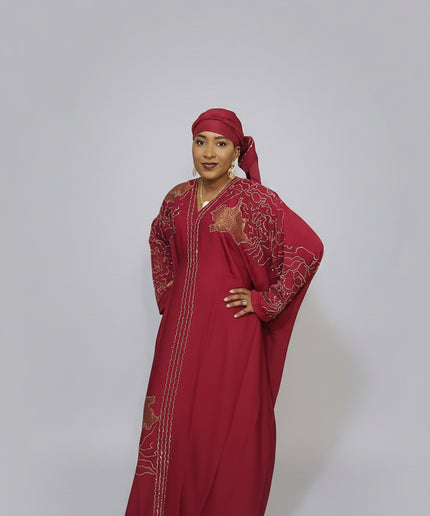 Abaya Fatou Strassée - Rouge