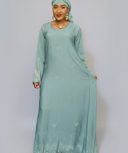 Abaya mariama strassée - Vert