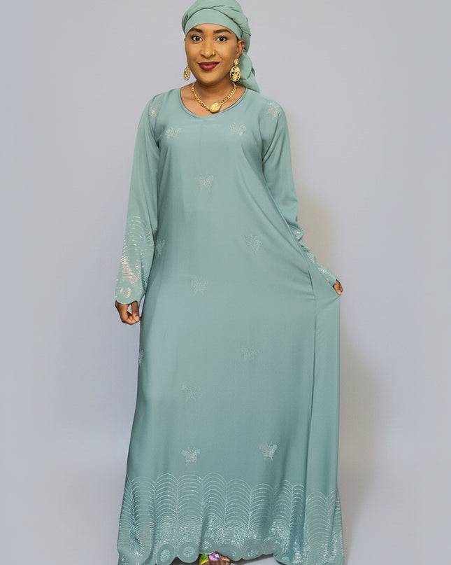 Abaya mariama strassée - Vert