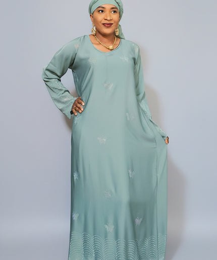 Abaya mariama strassée - Vert