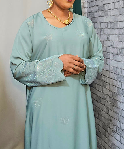 Abaya mariama strassée - Vert