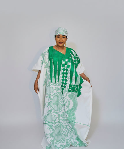 Boubou gaufré brodé - Vert