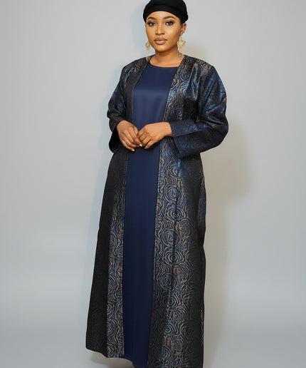 Abaya Dubai Mira  2pcs  - Bleu canard
