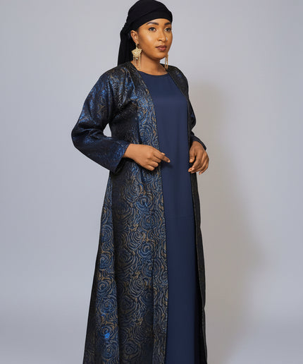Abaya Dubai Mira  2pcs  - Bleu canard