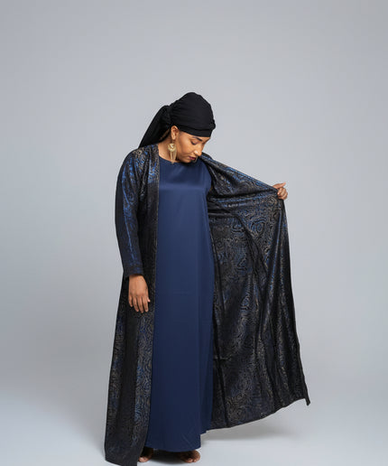 Abaya Dubai Mira  2pcs  - Bleu canard