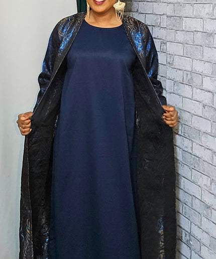 Abaya Dubai Mira  2pcs  - Bleu canard