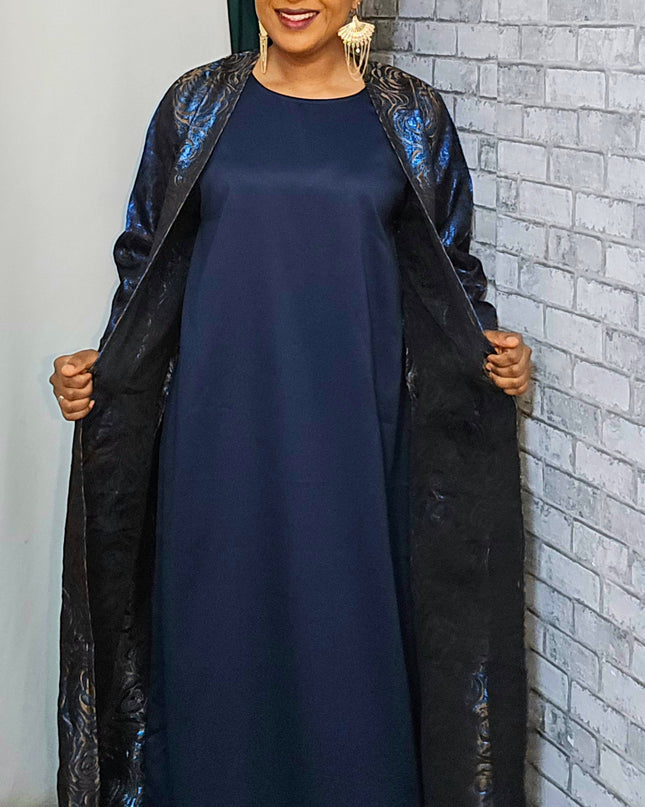 Abaya Dubai Mira  2pcs  - Bleu canard