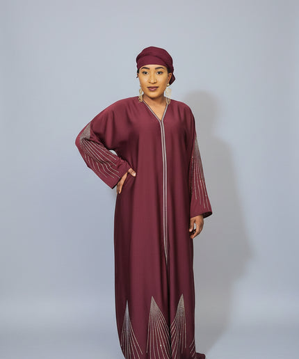 Abaya Naima Ouverte - Rouge