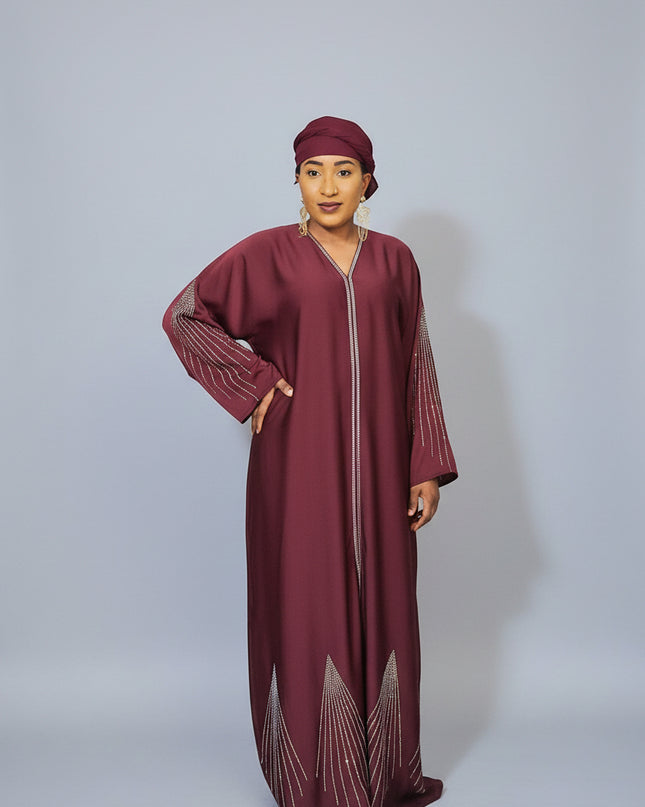 Abaya Naima Ouverte - Rouge