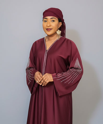 Abaya Naima Ouverte - Rouge