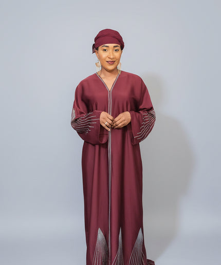 Abaya Naima Ouverte - Rouge