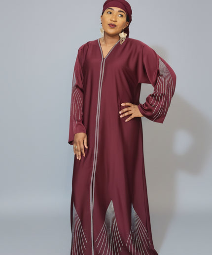 Abaya Naima Ouverte - Rouge