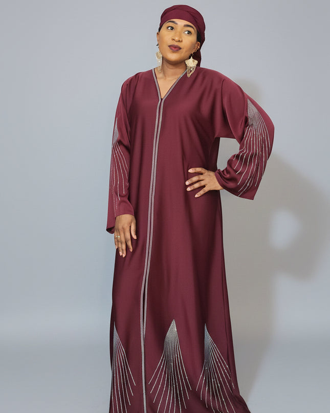 Abaya Naima Ouverte - Rouge
