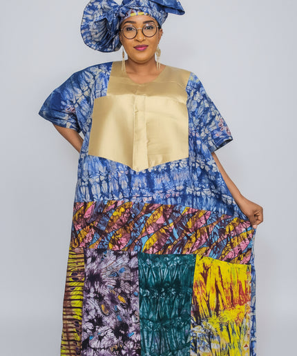 Boubou indigo 100% coton