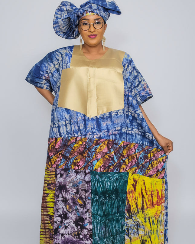Boubou indigo 100% coton