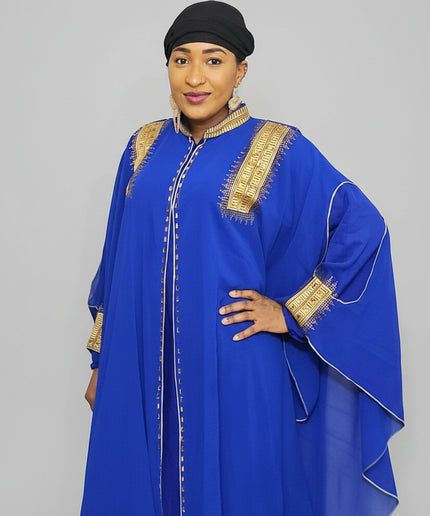 Abaya royale à capuche - Bleu roi