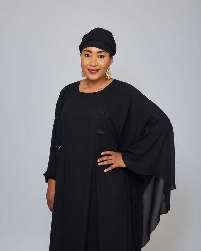 Abaya dubai double plissé - Noir
