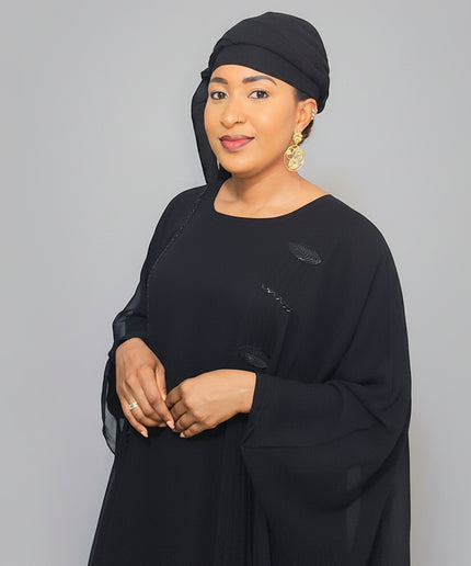 Abaya dubai double plissé - Noir