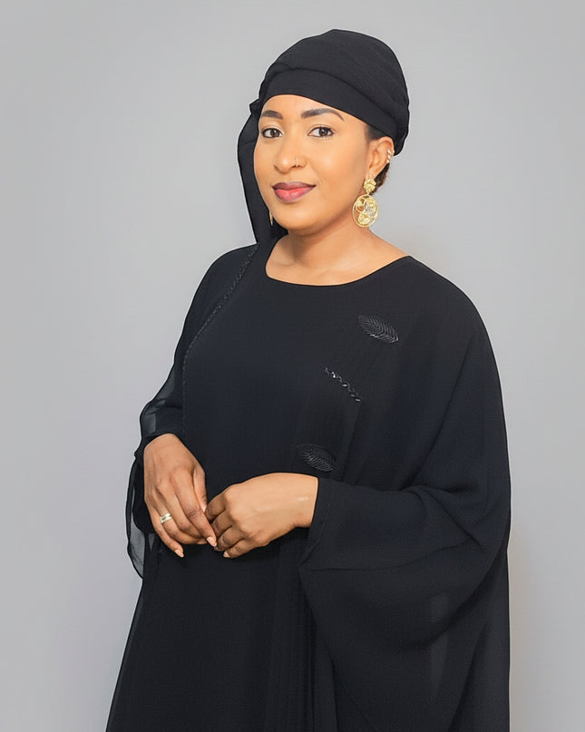 Abaya dubai double plissé - Noir