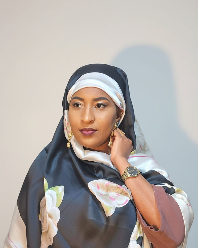 Foulard soie Aliyah - Noir